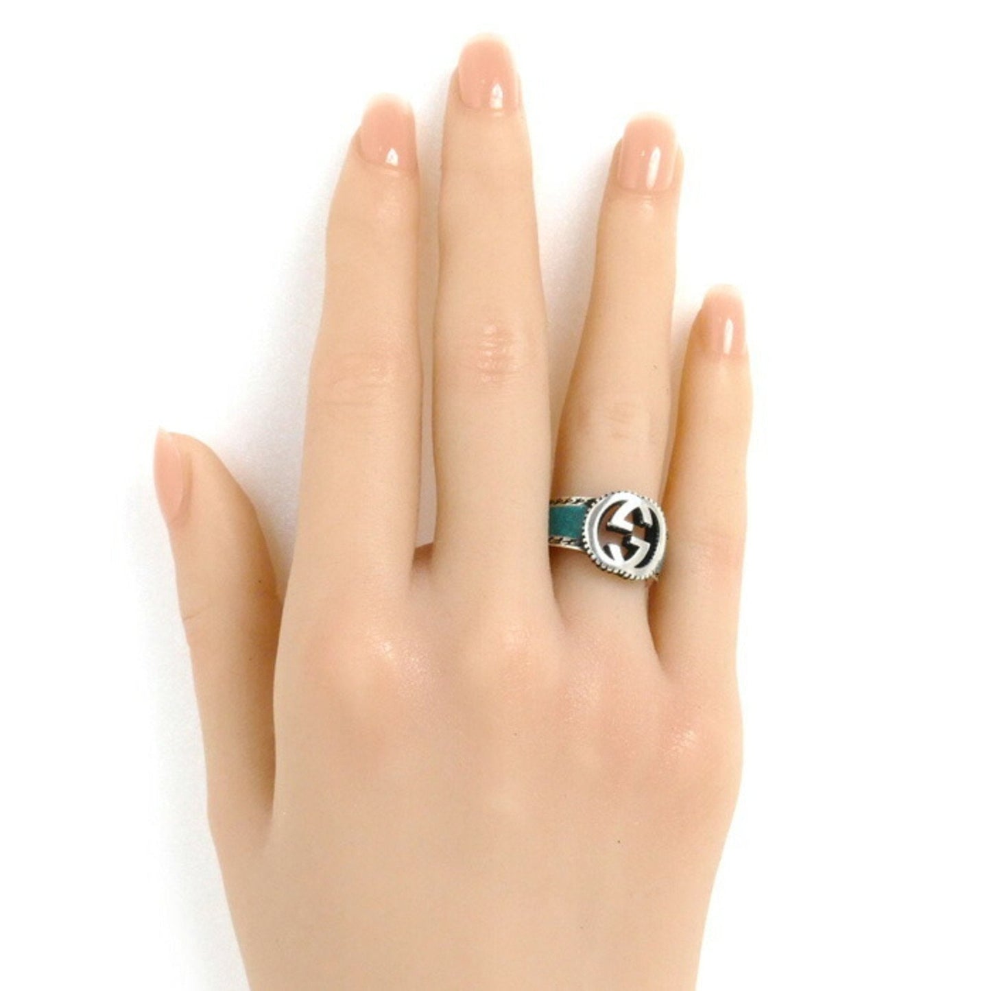 Gucci Silver Enamel Silver 925 Band Ring