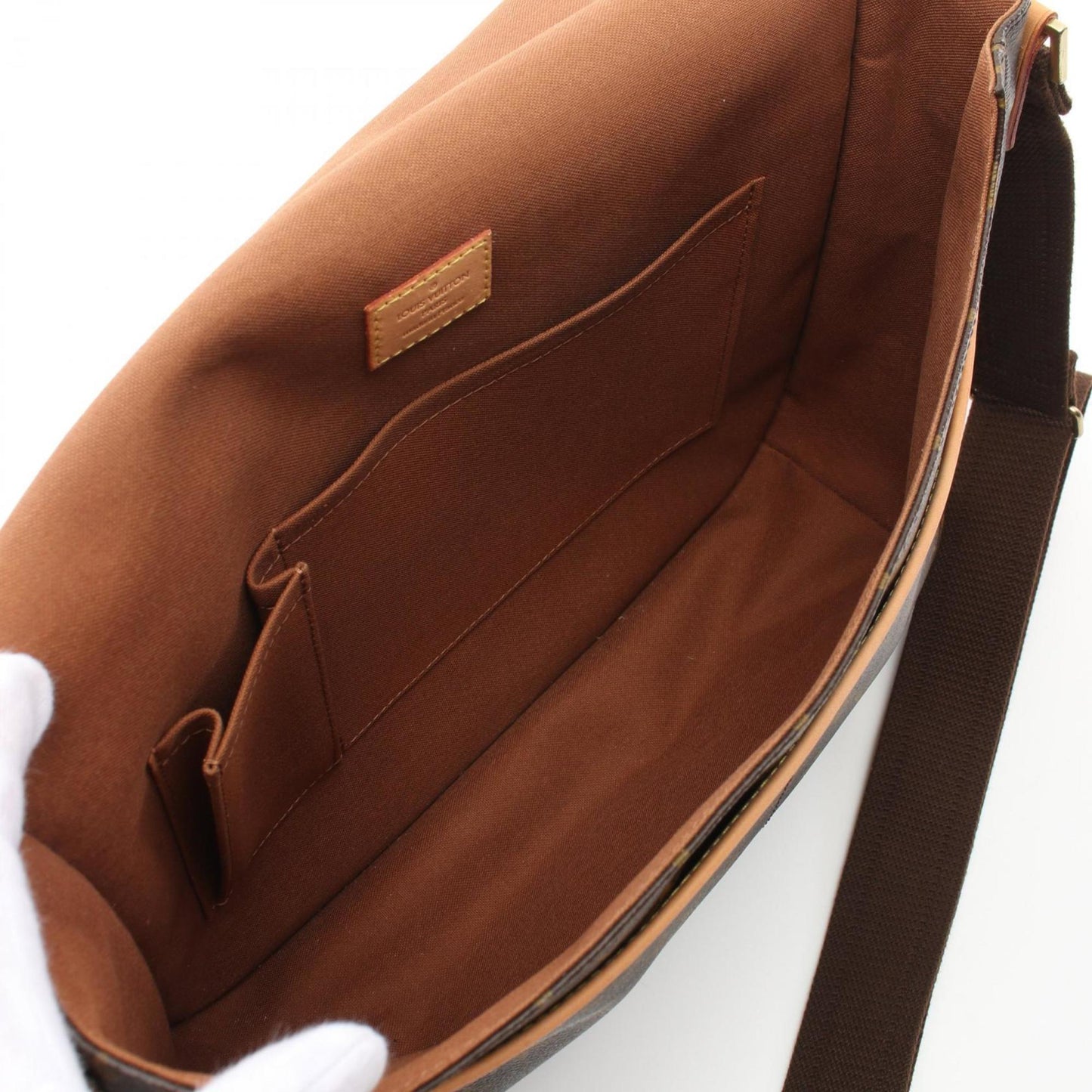 Louis Vuitton Brown Coated Canvas Leather Shoulder Bag