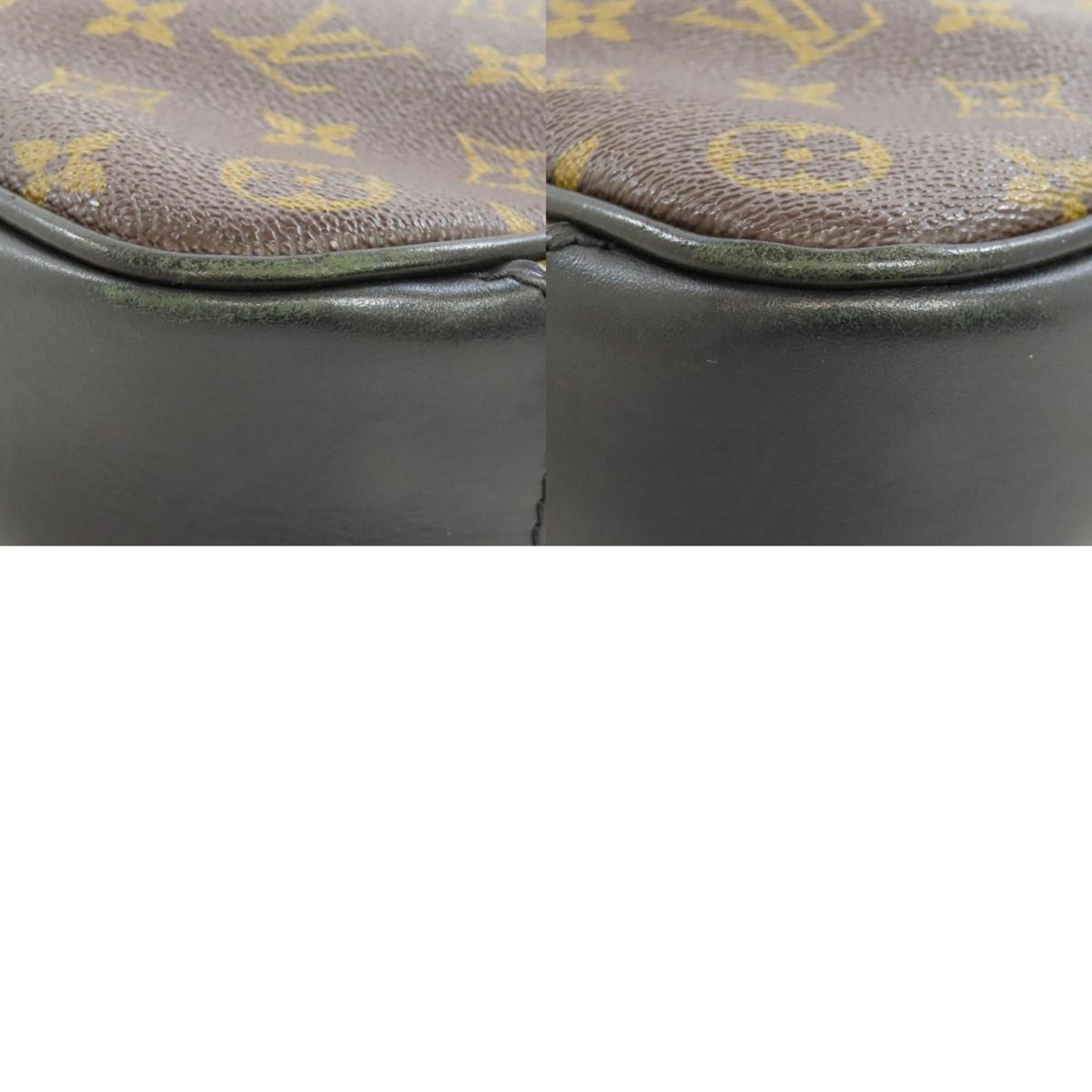 Louis Vuitton Black Brown Canvas Shoulder Bag