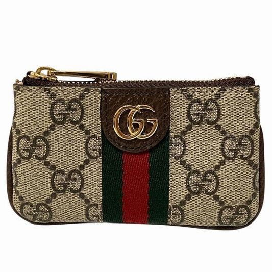 Gucci Brown Gg Supreme Leather Coin Purse/Coin Case ()