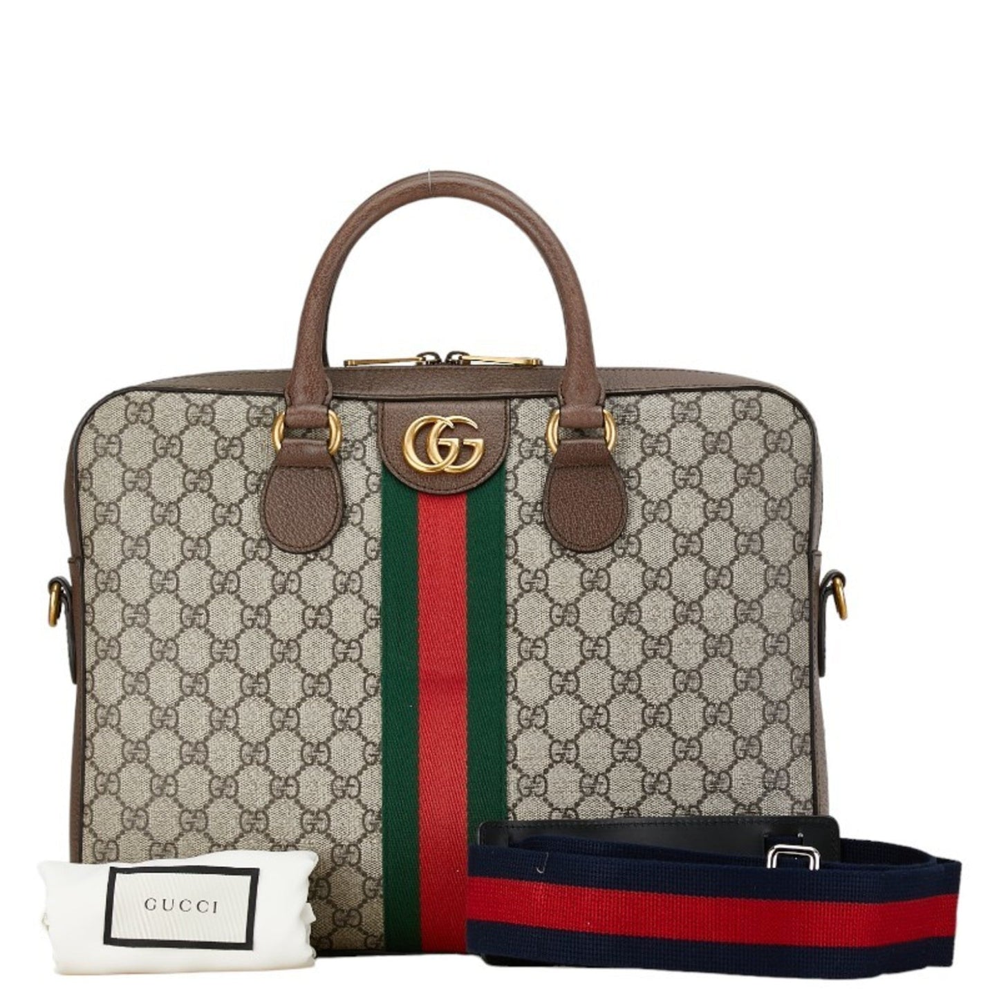 Gucci Beige Brown Pvc Leather Handbag Shoulder Bag ()