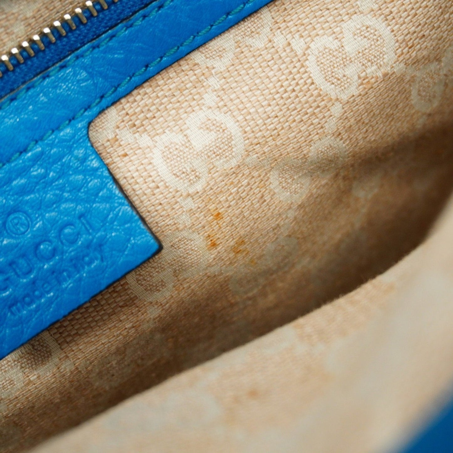 Gucci Blue Leather Handbag