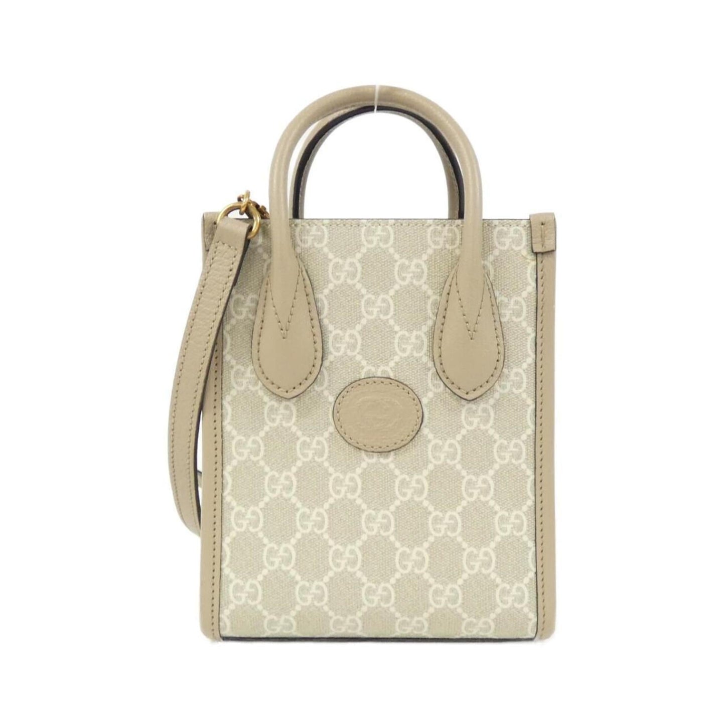Gucci Beige White Gg Supreme Leather Handbag ()
