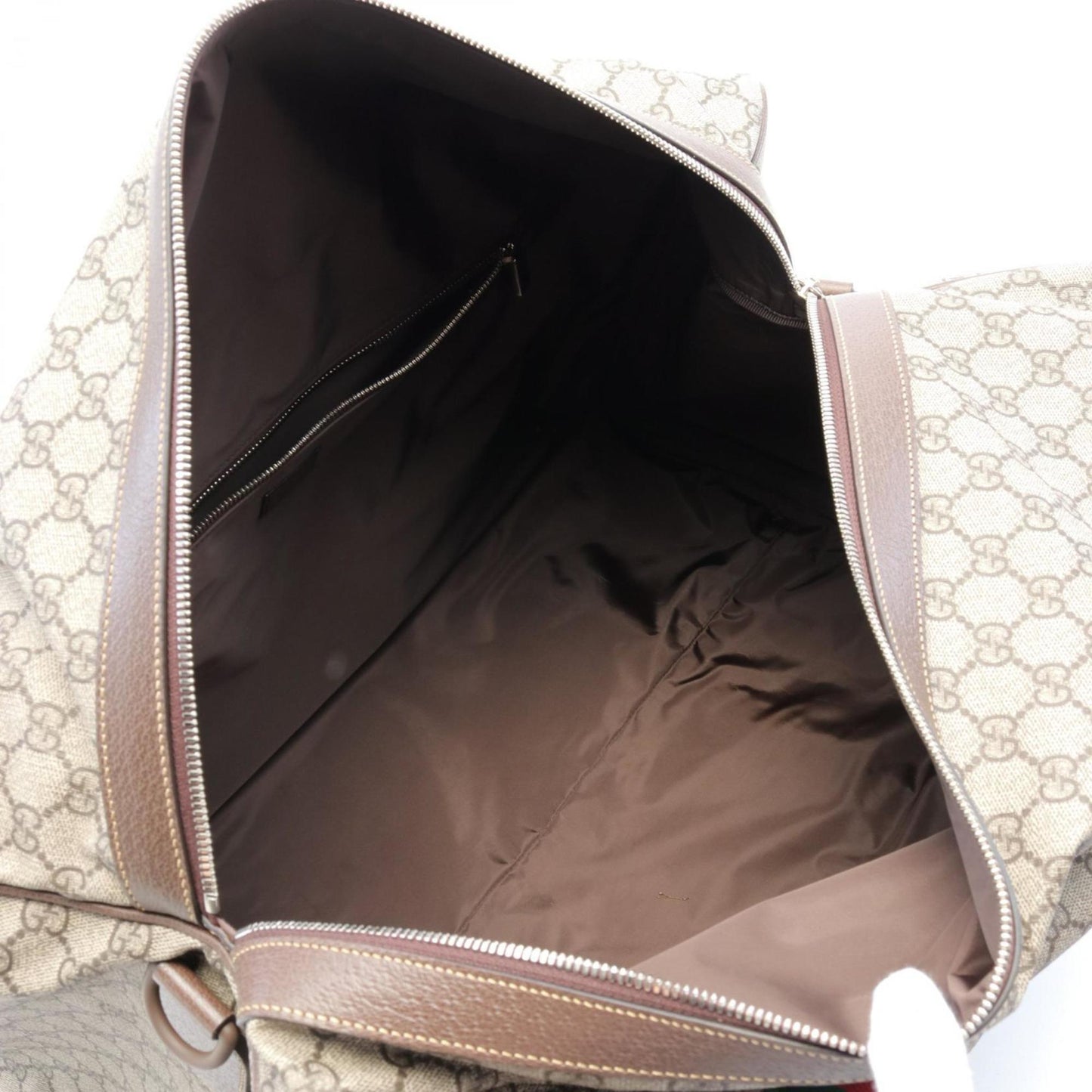 Gucci Beige Brown Multi-Color Pvc Coated Canvas Leather Boston Bag
