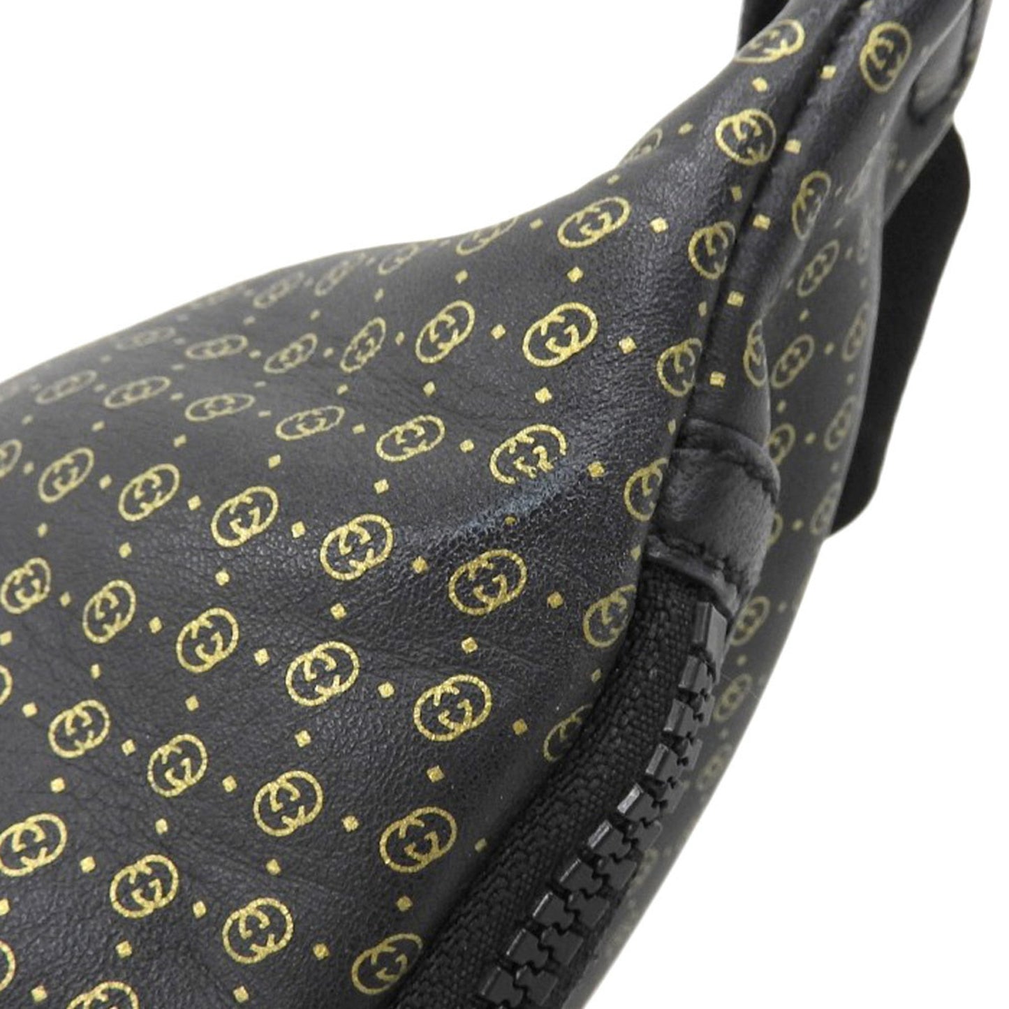 Gucci Black Gold Leather Fanny Pack