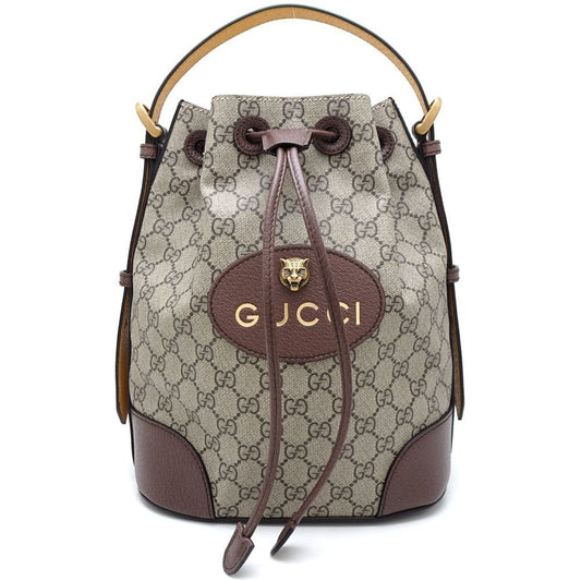Gucci Beige Brown Yellow Gg Supreme Canvas Leather Backpack ()