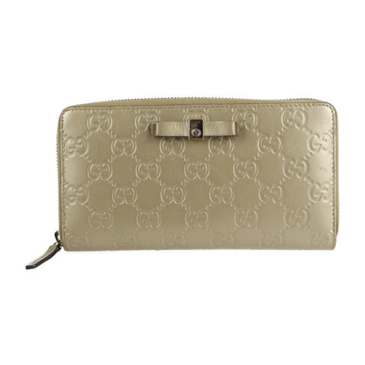 Gucci Champagne Gold Leather Coin Purse/Coin Case ()