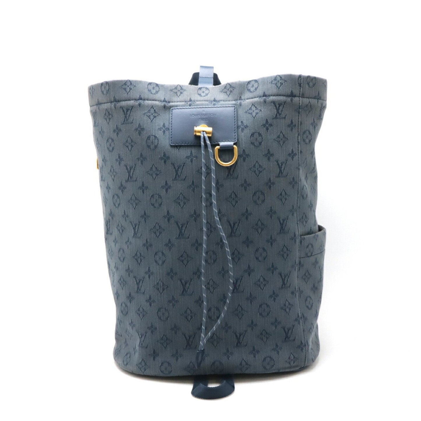Louis Vuitton Monogram Denim Navy Monogram Denim Leather Backpack Shoulder Bag