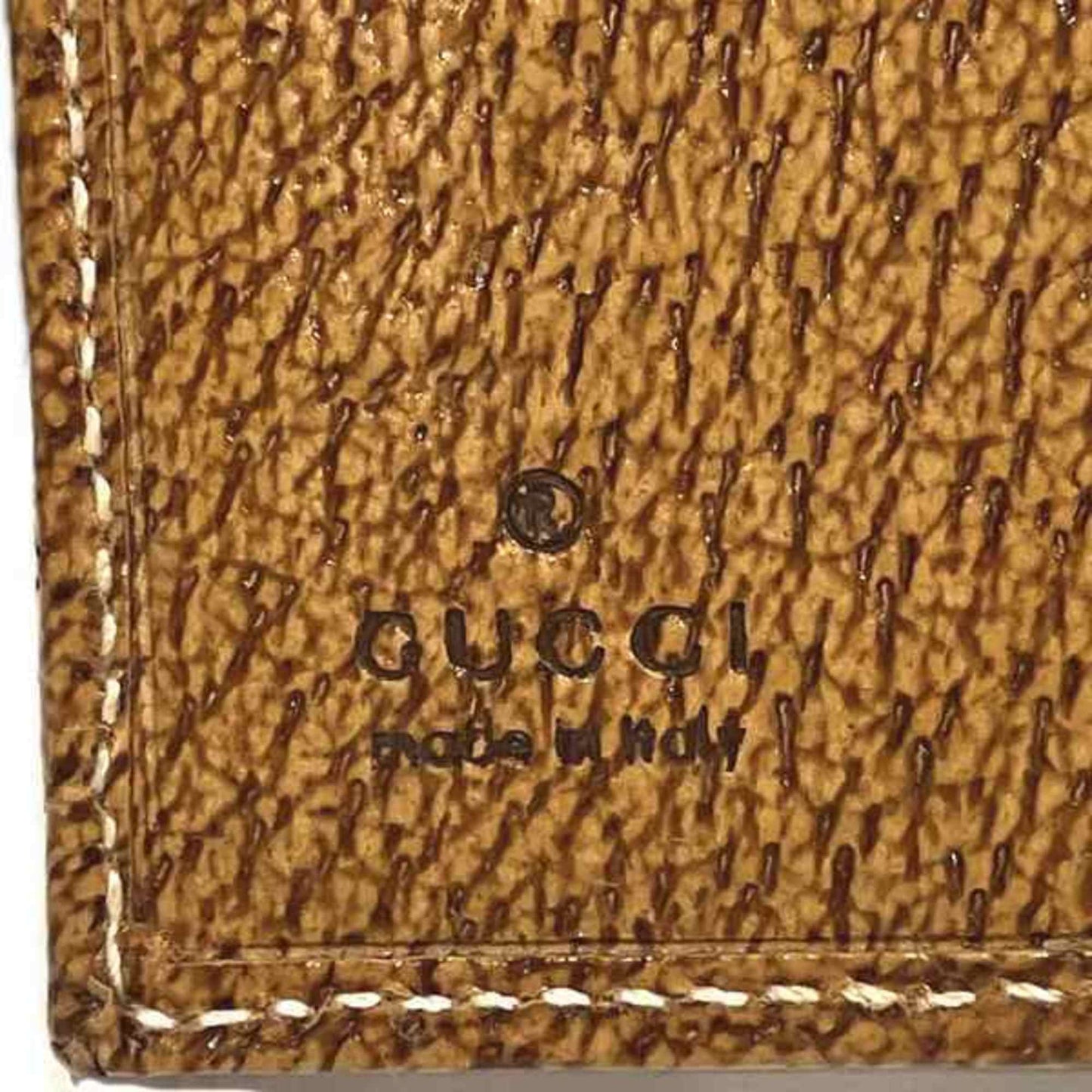 Gucci Beige Brown Canvas Leather Wallet (Bi-Fold)