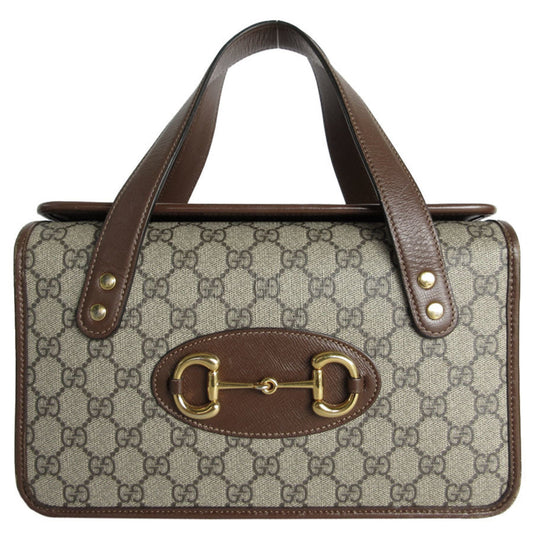 Gucci Beige Brown Pvc Leather Handbag ()