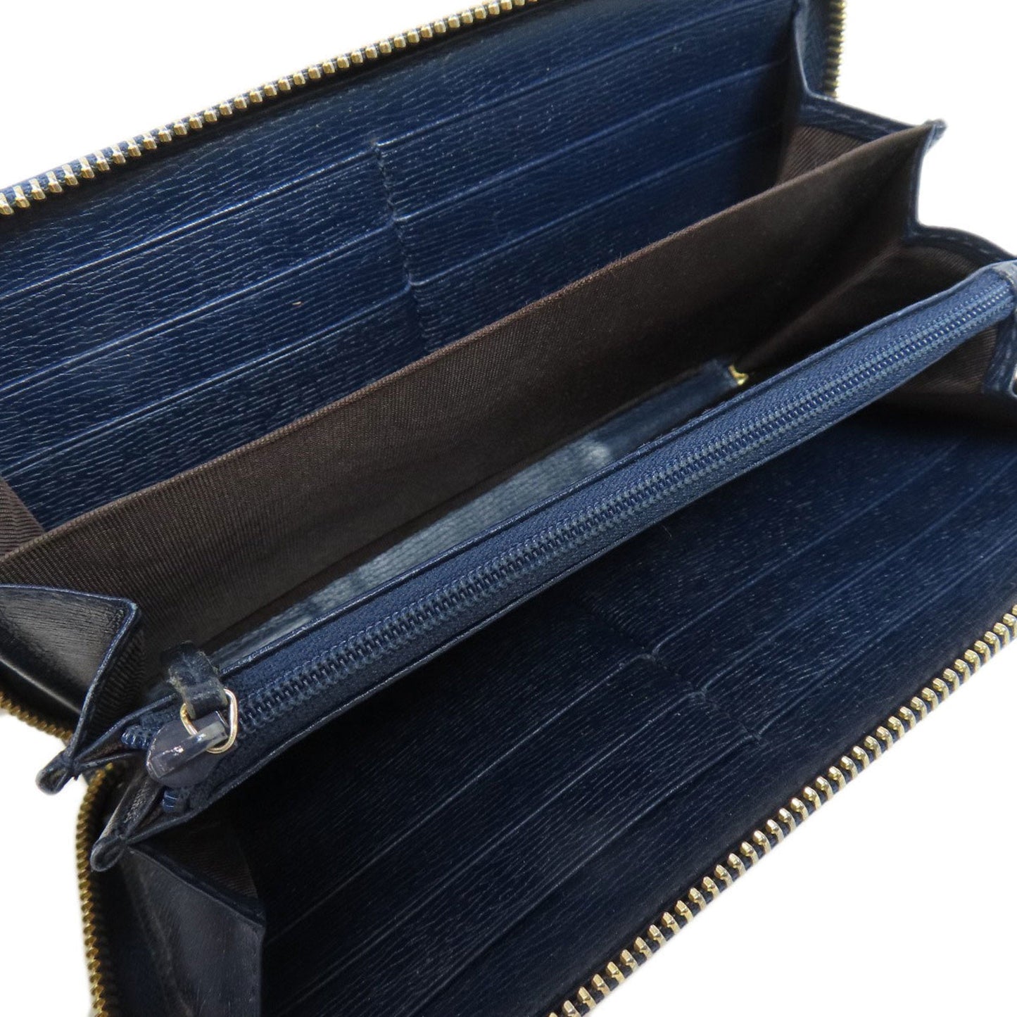 Gucci Navy Leather Long Wallet (Bi-Fold)