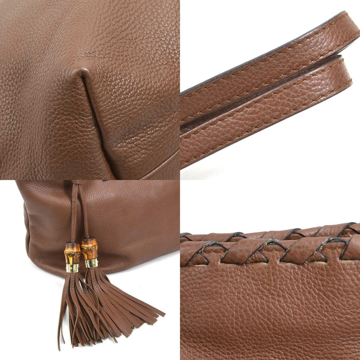 Gucci Brown Leather Shoulder Bag Tote Bag