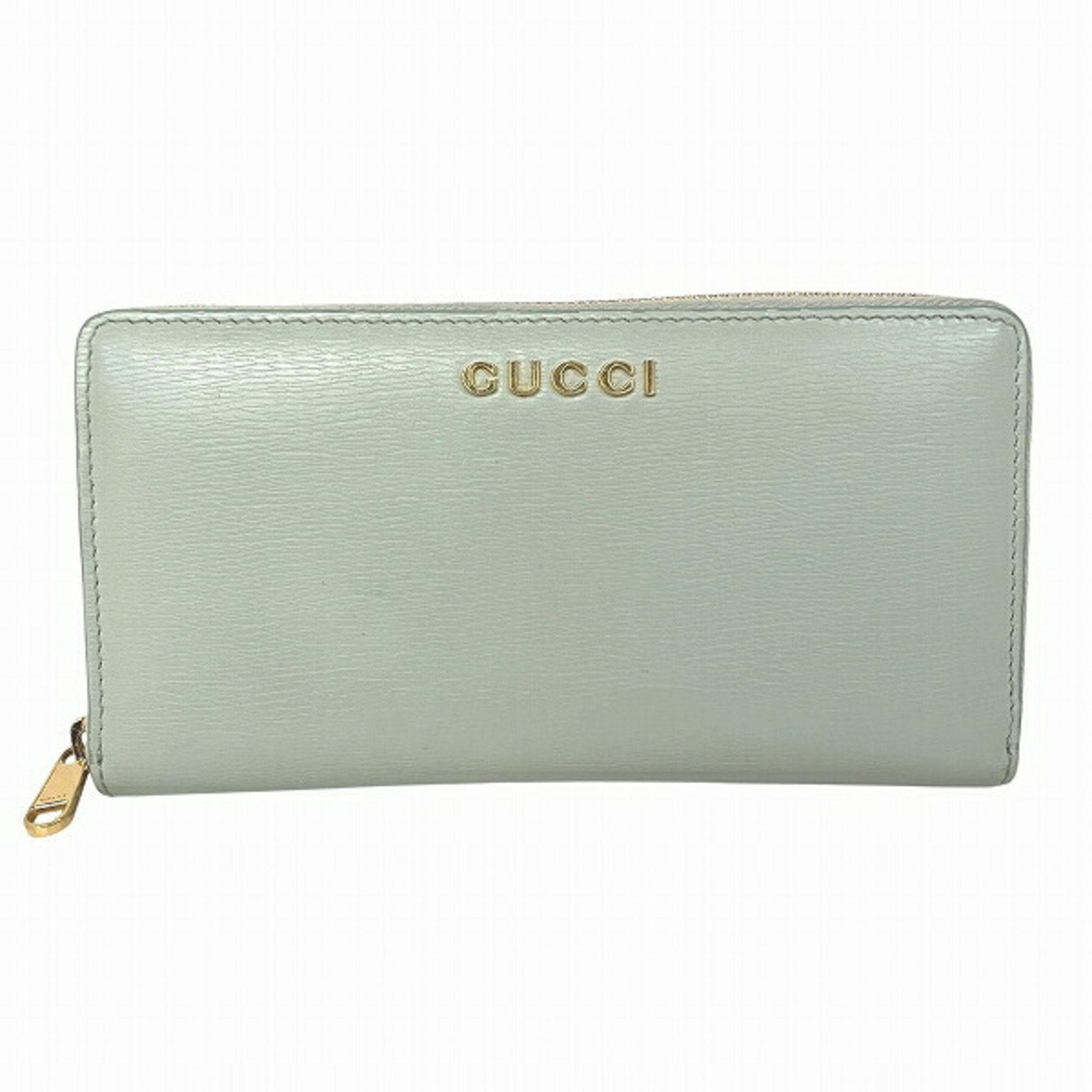 Gucci Pale Green Leather Long Wallet (Bi-Fold) ()