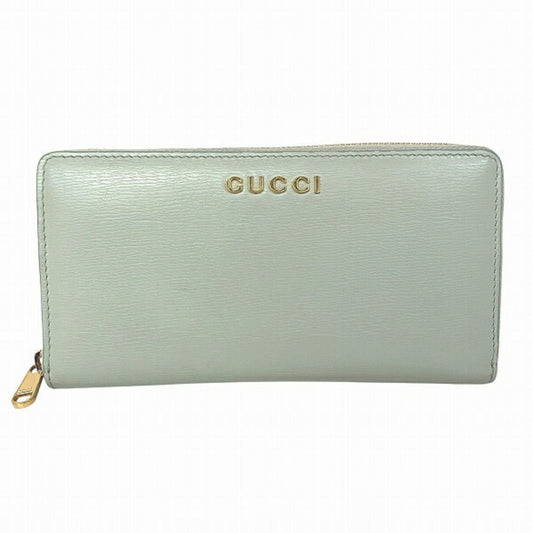 Gucci Pale Green Leather Long Wallet (Bi-Fold) ()