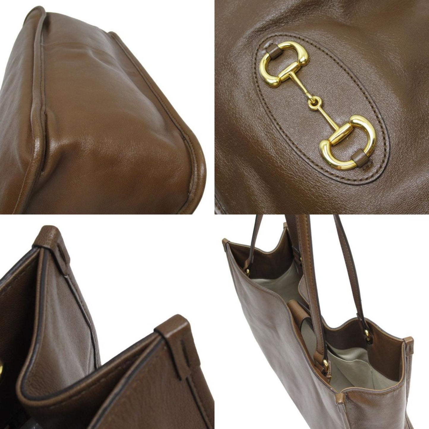 Gucci Brown Leather Shoulder Bag Tote Bag