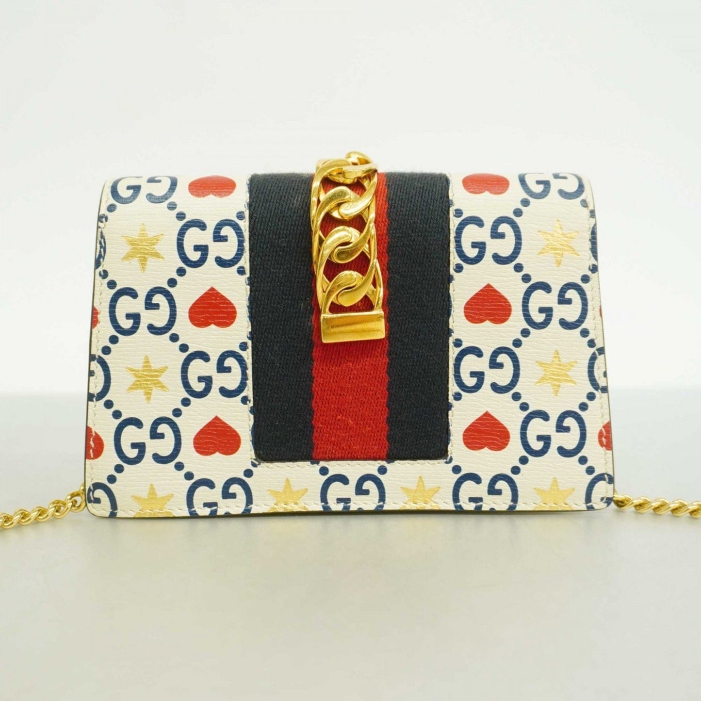 Gucci Multi-Color White Leather Shoulder Bag