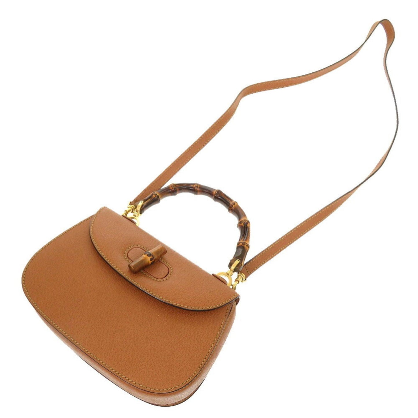 Gucci Brown Bamboo Leather Handbag