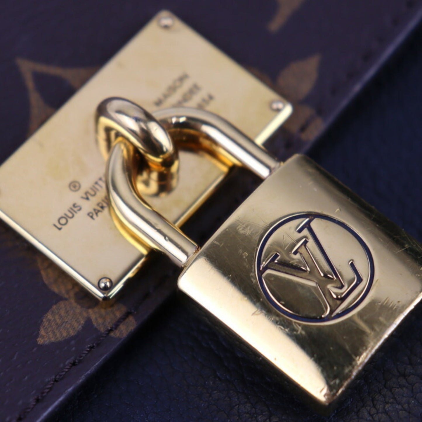 Louis Vuitton Black Brown Monogram Leather Handbag Shoulder Bag