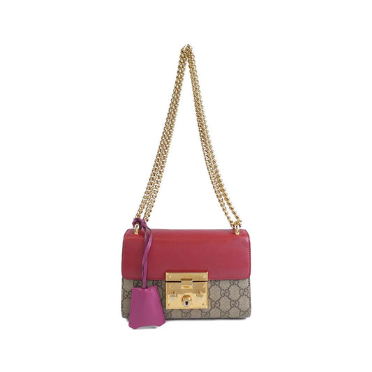 Gucci Beige Pink Gg Supreme Leather Shoulder Bag