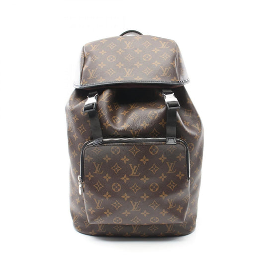 Louis Vuitton Black Brown Coated Canvas Leather Backpack ()