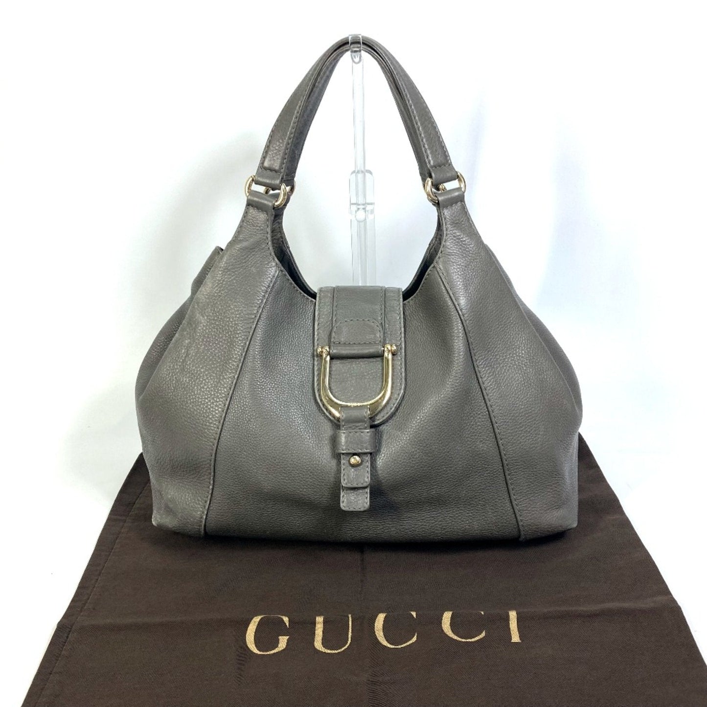 Gucci Gray Leather Tote Bag