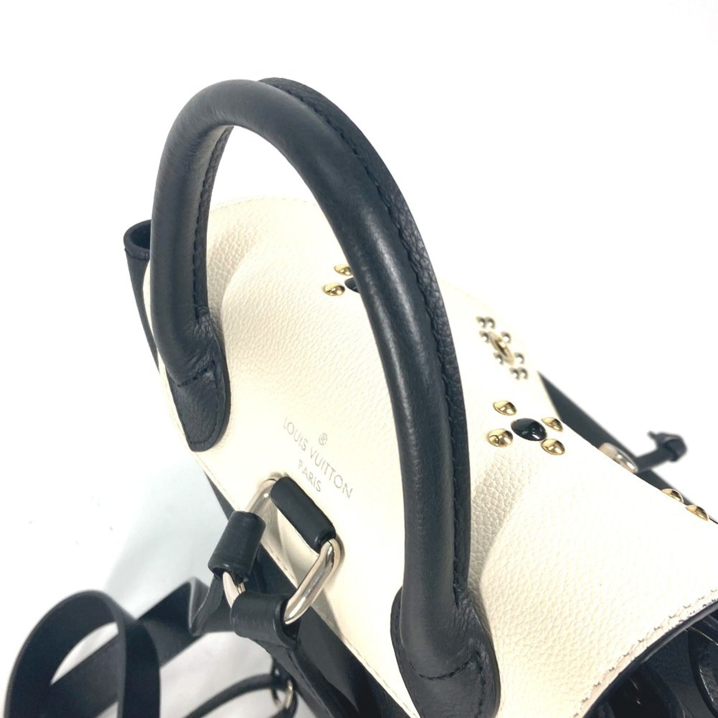 Louis Vuitton Black White Leather Backpack