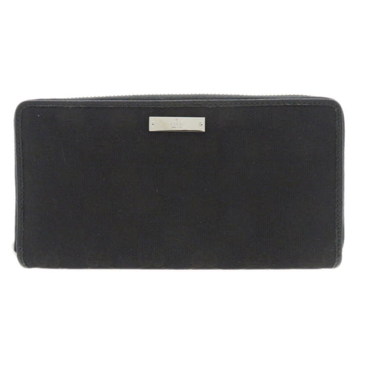 Gucci Black Canvas Leather Long Wallet (Bi-Fold) ()