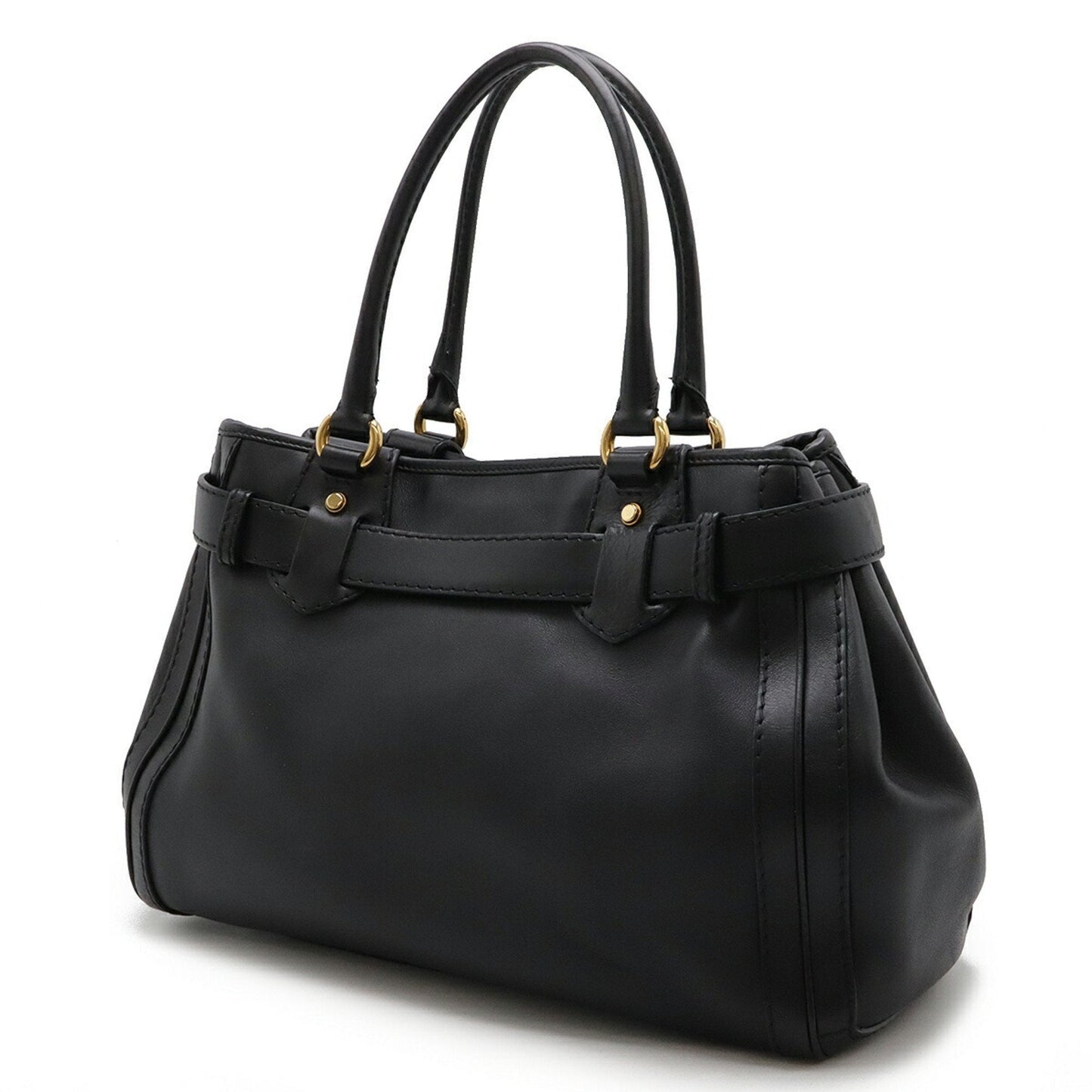 Gucci Black Leather Handbag Tote Bag