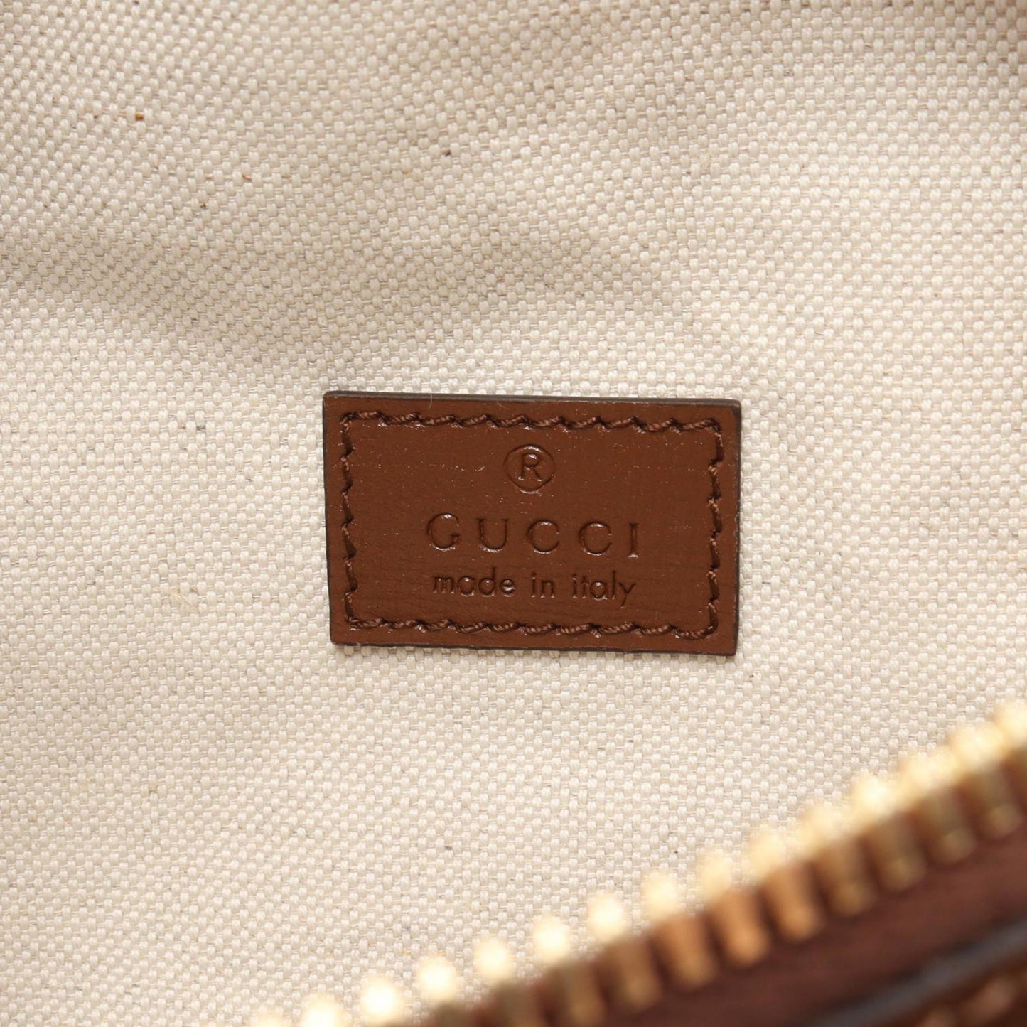 Gucci Beige Brown Pvc Coated Canvas Leather Sling Bag