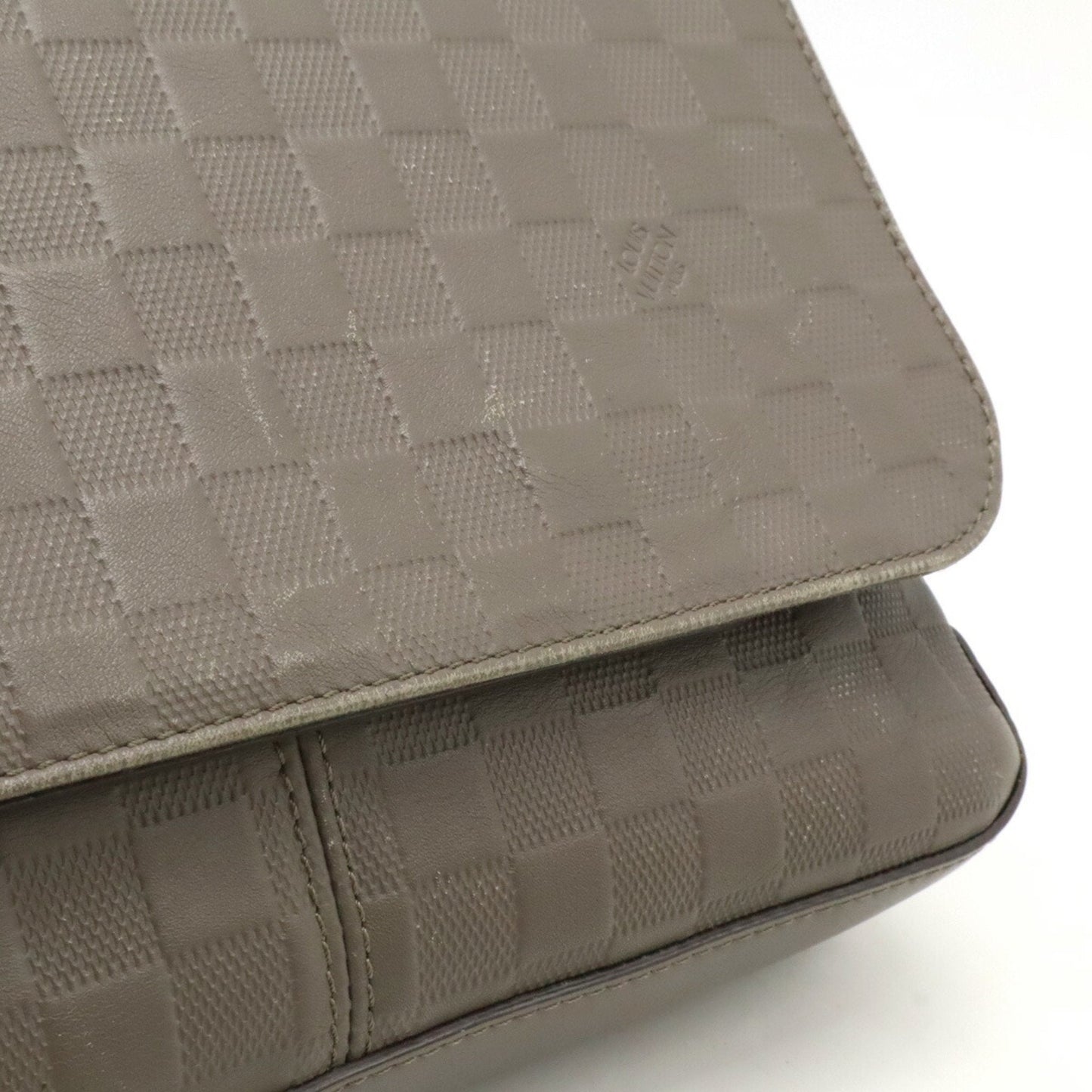 Louis Vuitton Grannis Grayish Damier Infini Leather Shoulder Bag