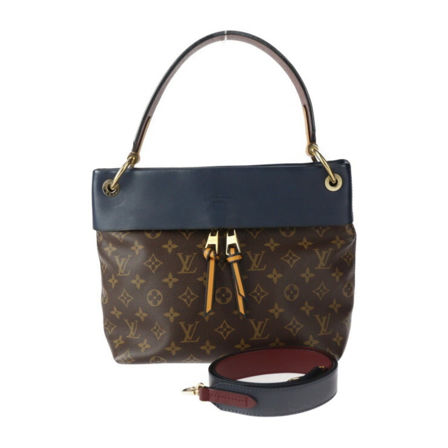 Louis Vuitton Brown Monogram Leather Handbag Shoulder Bag Tote Bag ()