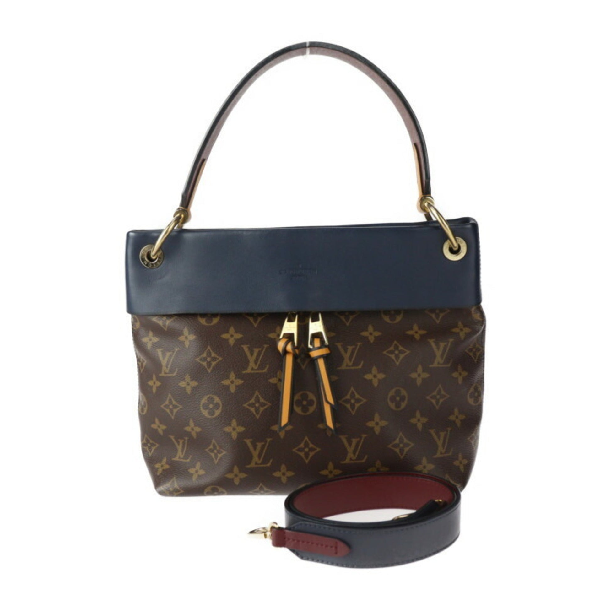 Louis Vuitton Brown Monogram Leather Handbag Shoulder Bag Tote Bag ()