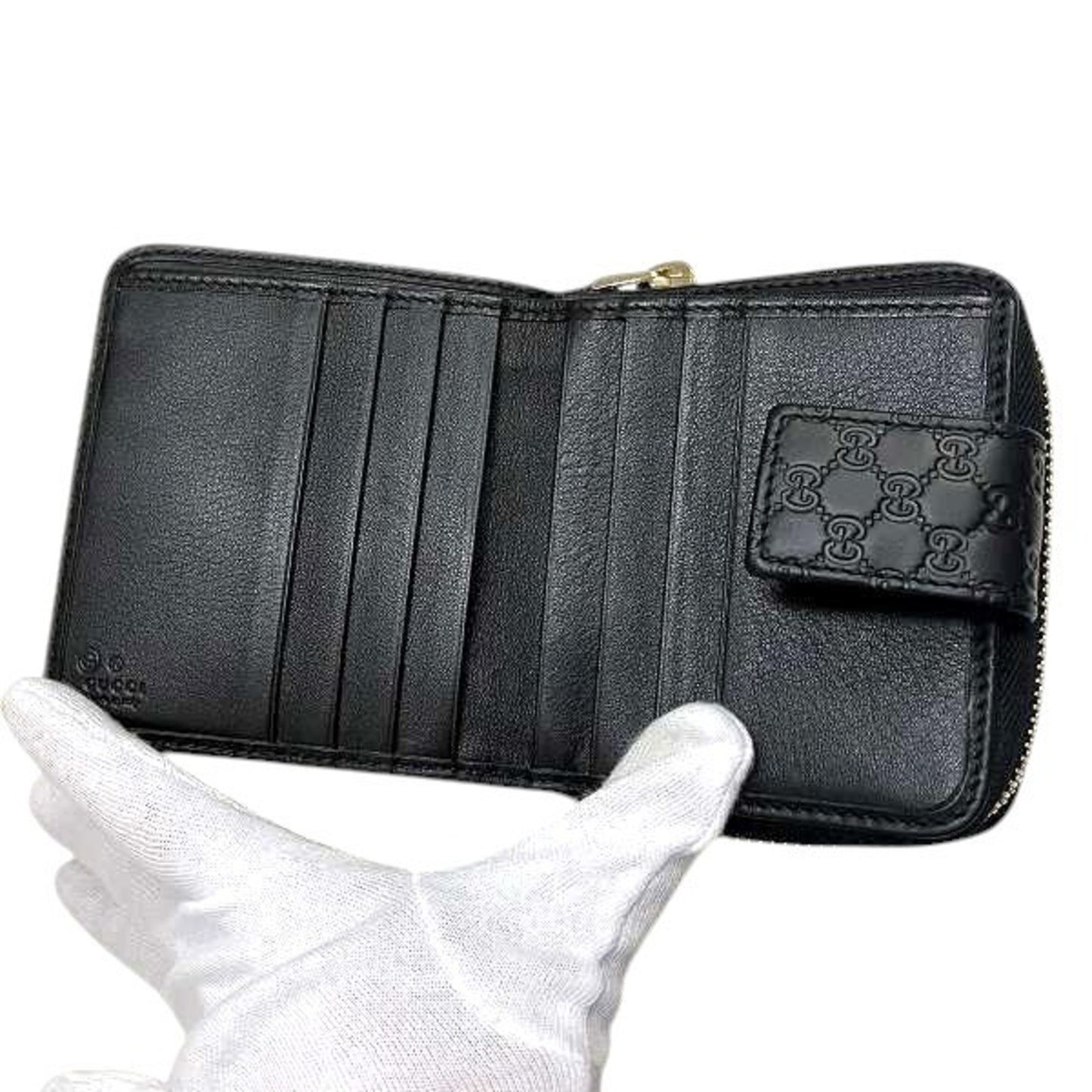 Gucci Black Leather Long Wallet (Bi-Fold)