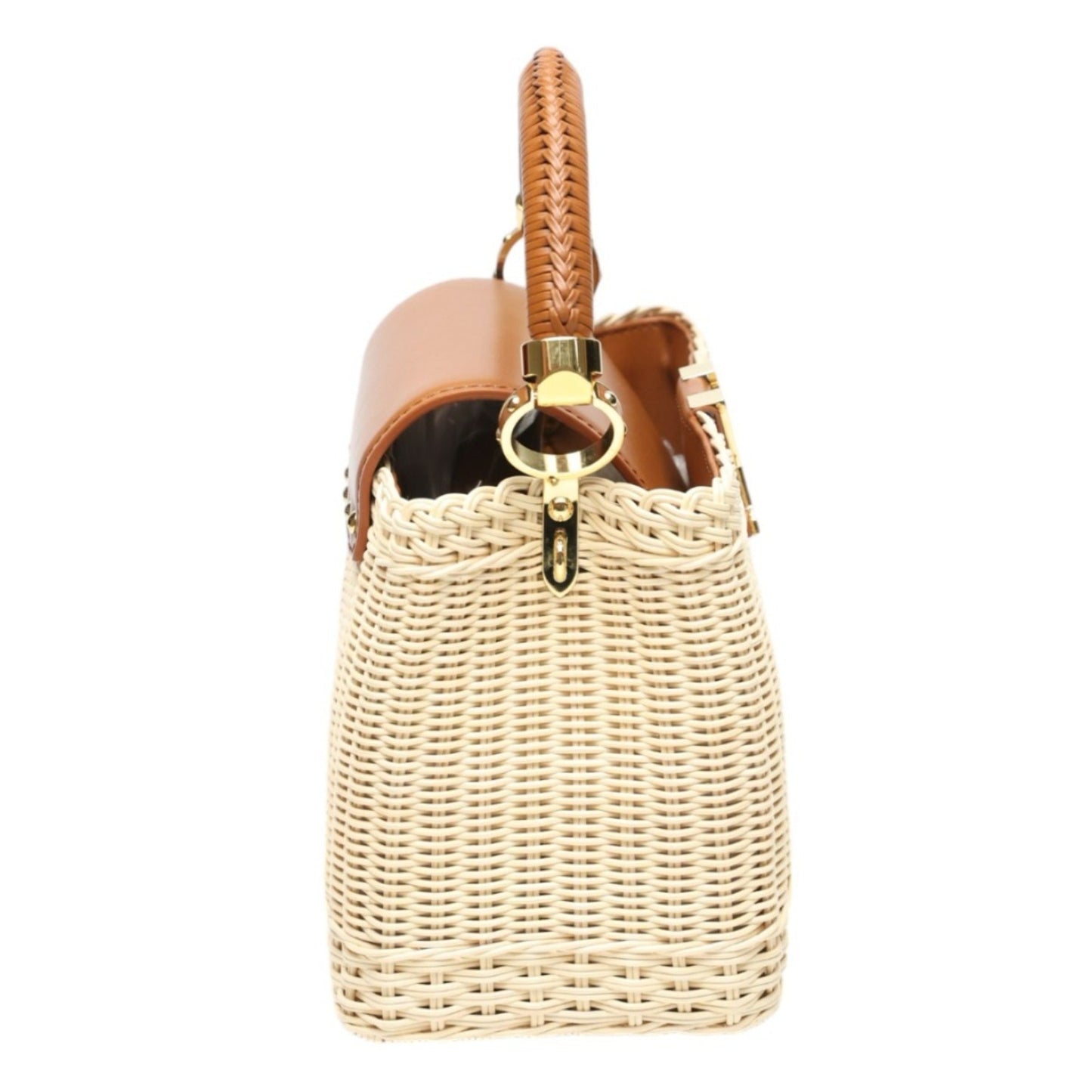 Louis Vuitton Beige Brown Leather Shoulder Bag