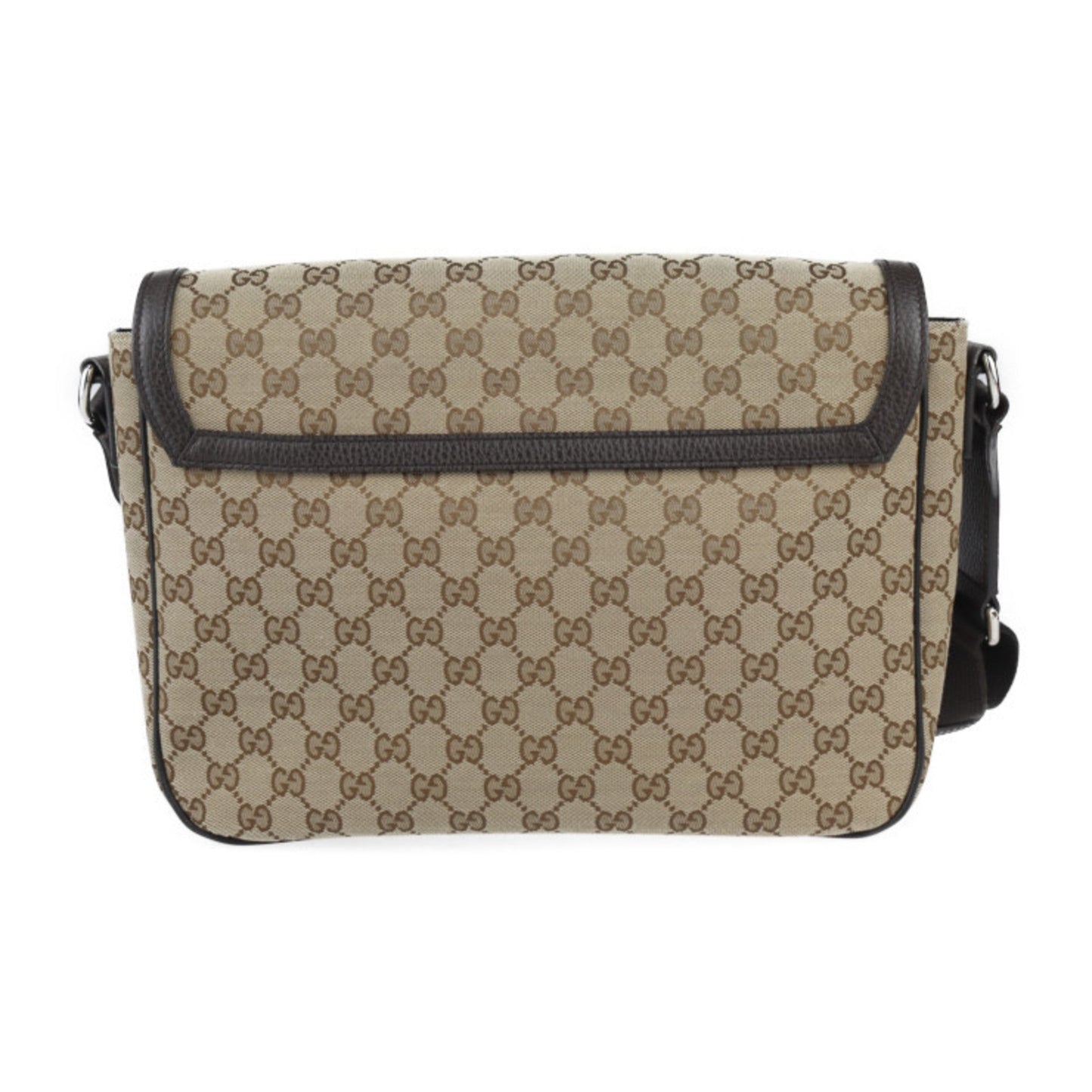 Gucci Beige Brown Gg Canvas Leather Handbag Messenger Bag Shoulder Bag Tote Bag
