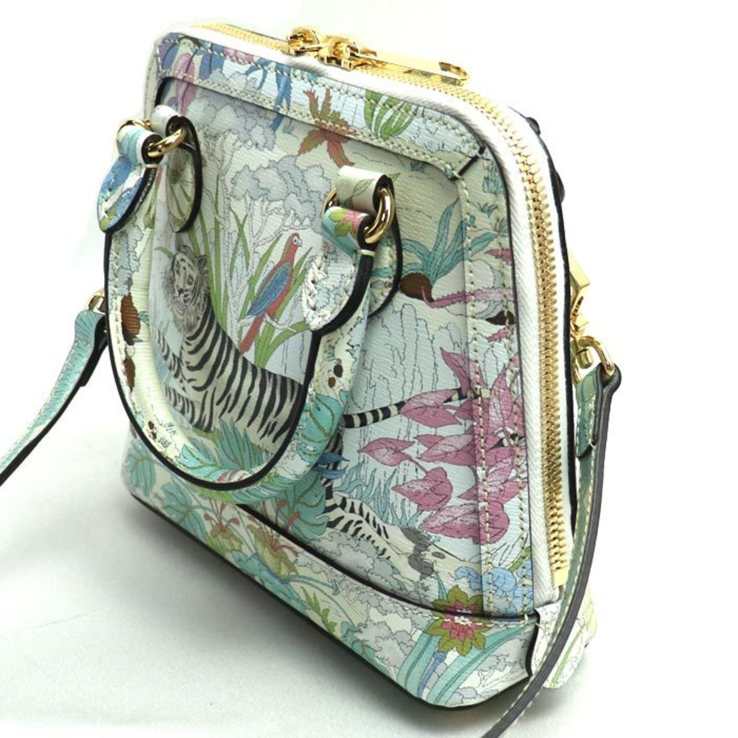 Gucci Horsebit Multi-Color White Leather Shoulder Bag