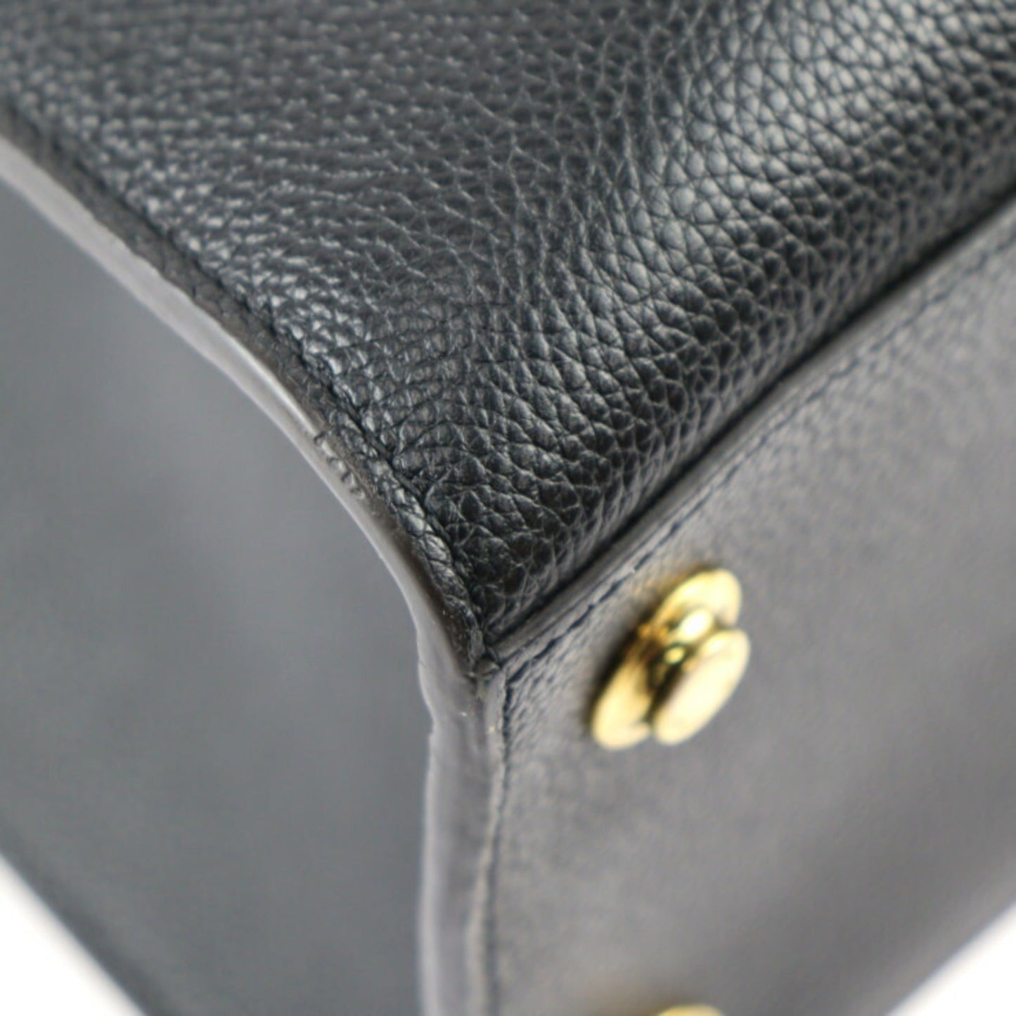 Louis Vuitton Black Leather Handbag Shoulder Bag Tote Bag