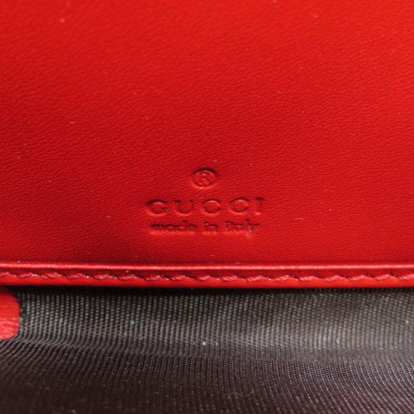 Gucci Diamante Red Color Leather Long Wallet (Bi-Fold)