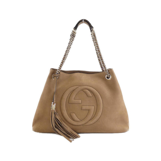 Gucci Dark Beige Leather Shoulder Bag ()