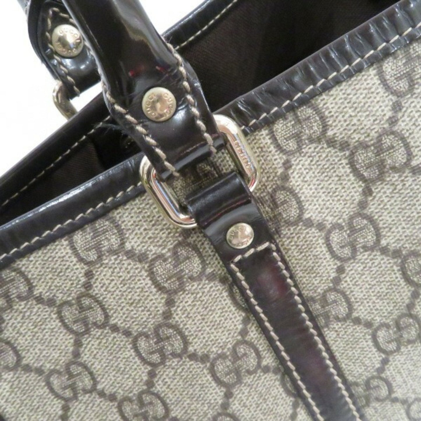 Gucci Brown Pvc Leather Tote Bag