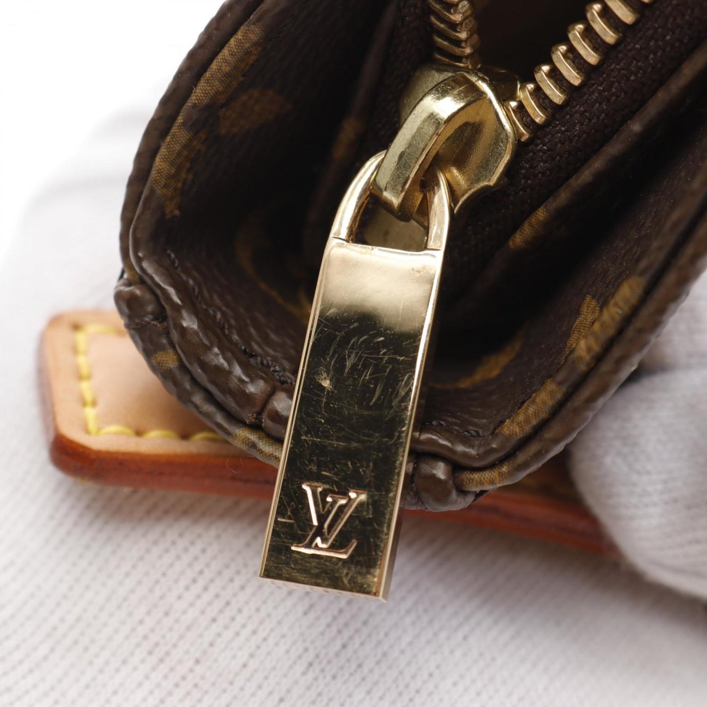 Louis Vuitton Brown Coated Canvas Leather Shoulder Bag