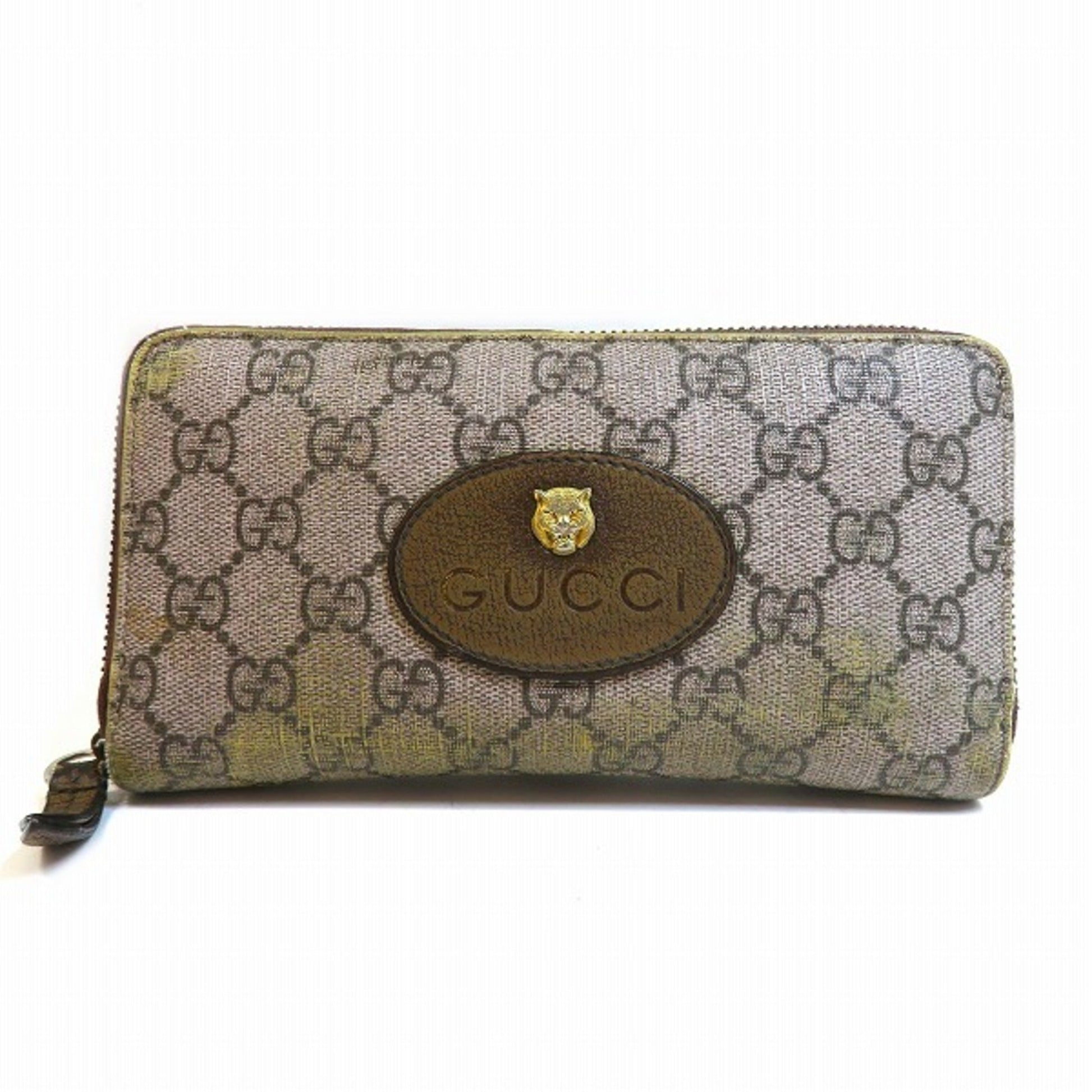 Gucci Beige Yellow Pvc Leather Long Wallet (Bi-Fold) ()