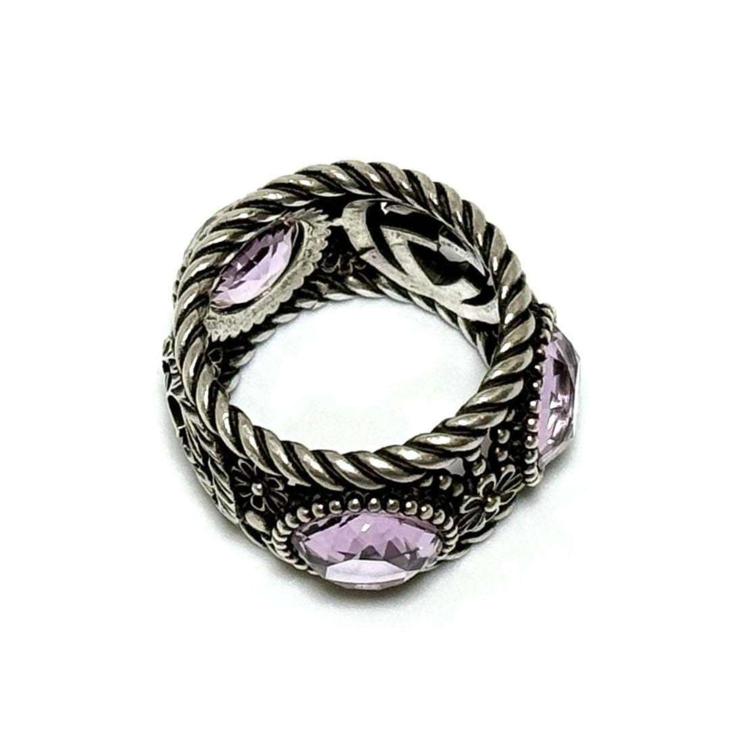 Gucci Silver Rhinestone Silver 925 Band Ring