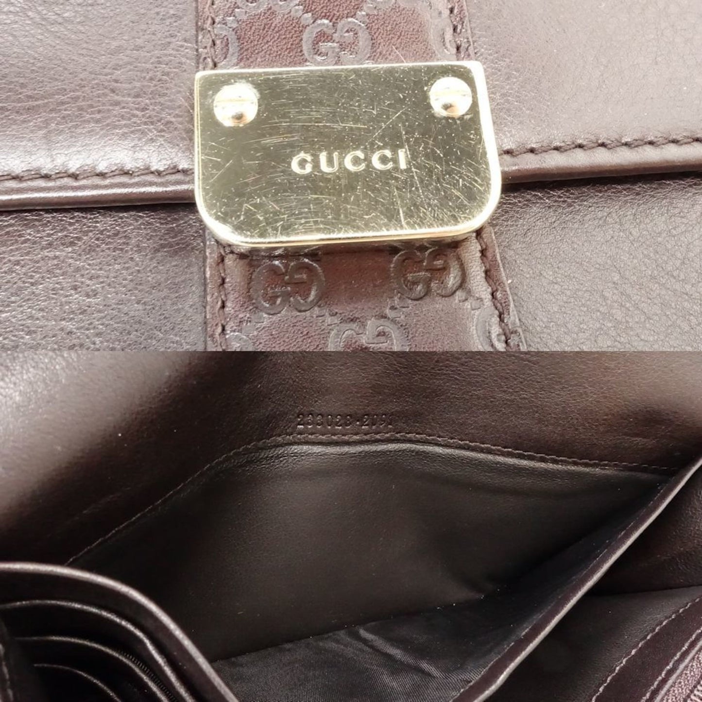Gucci Dark Brown Leather Long Wallet (Bi-Fold)