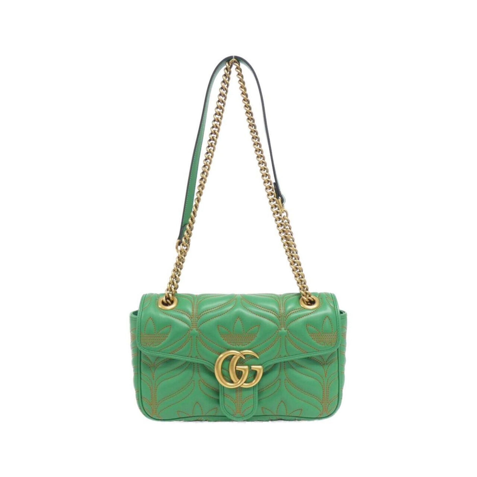 Gucci Gg Marmont Green Quilting Shoulder Bag ()