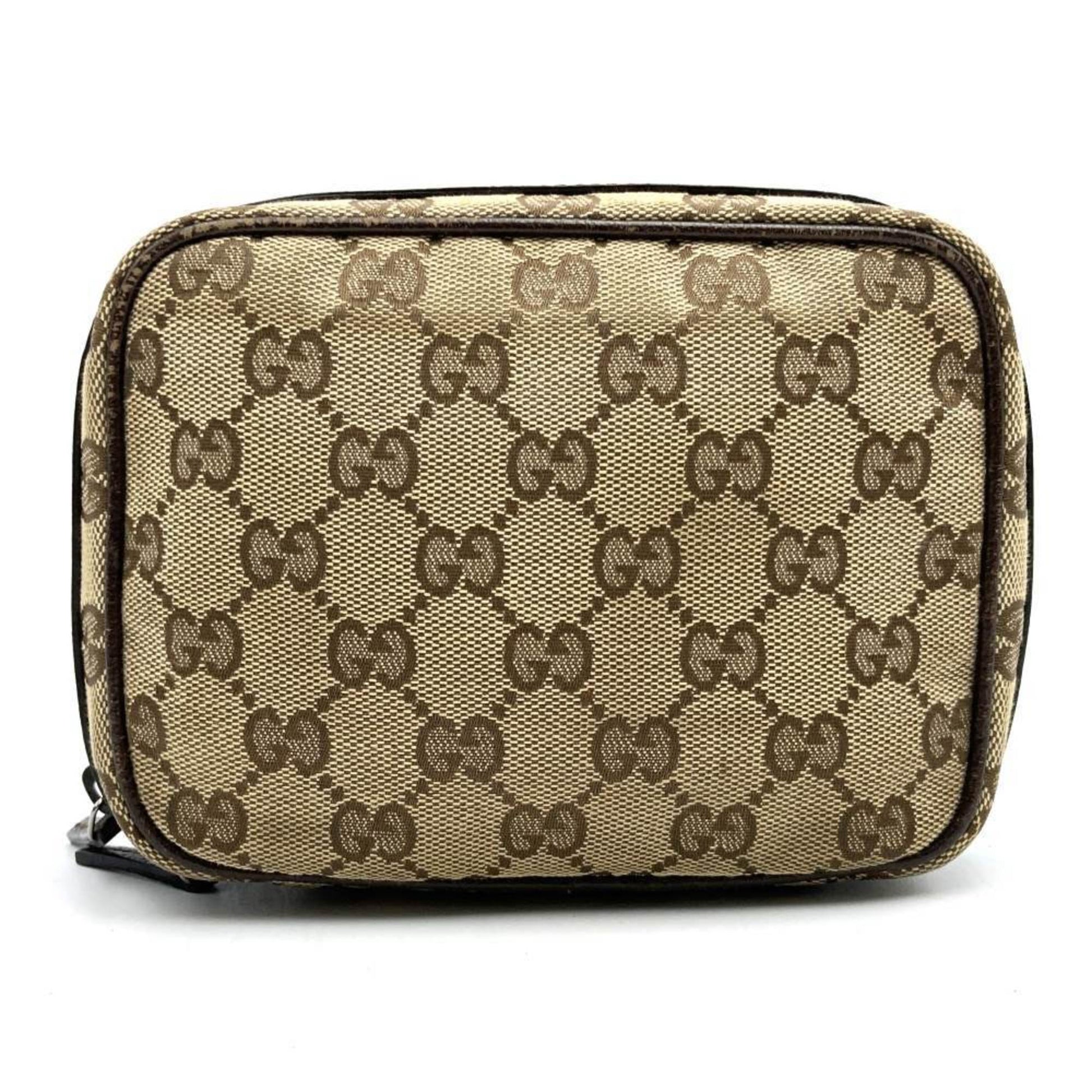 Gucci Beige Gg Canvas Pouch ()