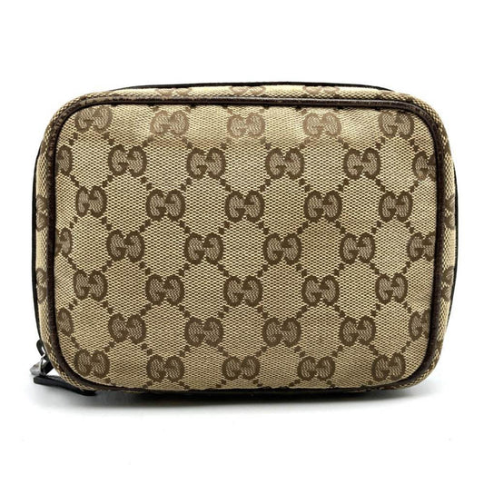 Gucci Beige Gg Canvas Pouch ()