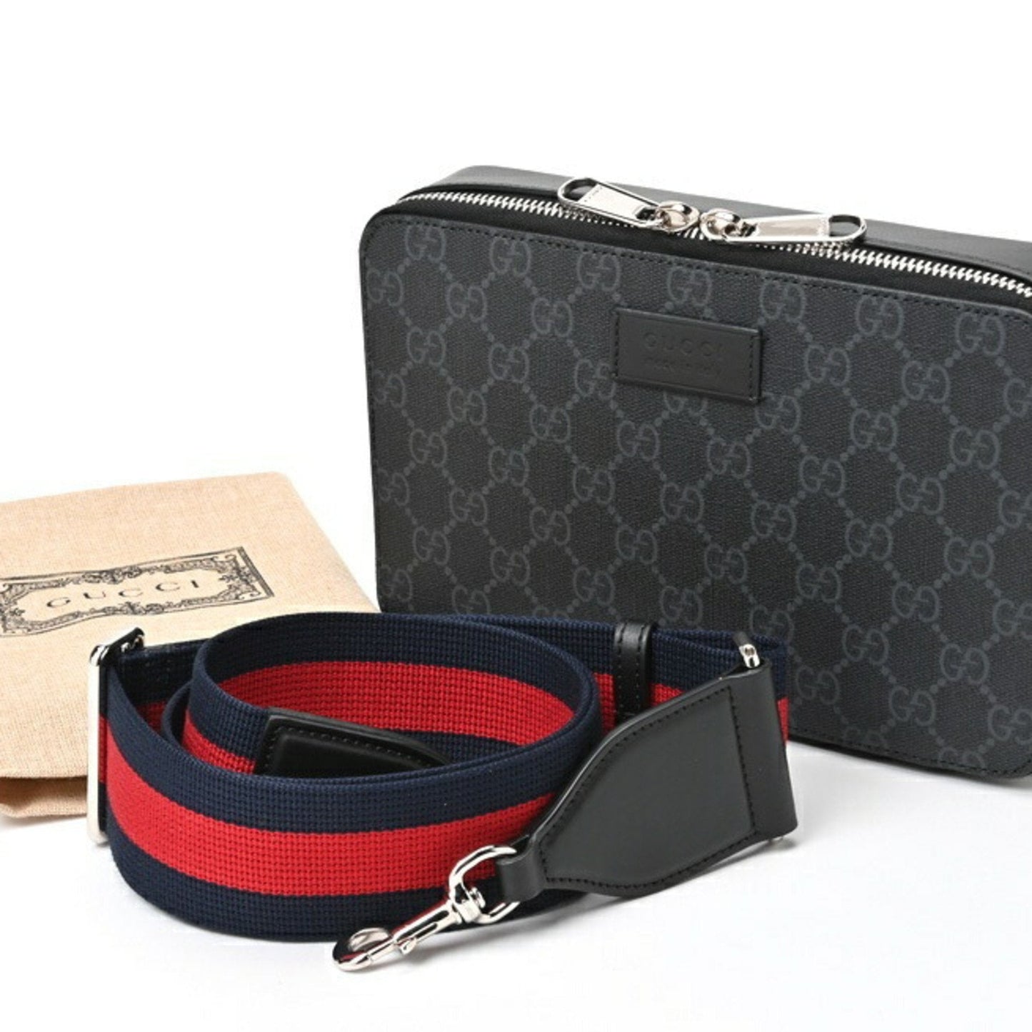 Gucci Black Gg Supreme Shoulder Bag