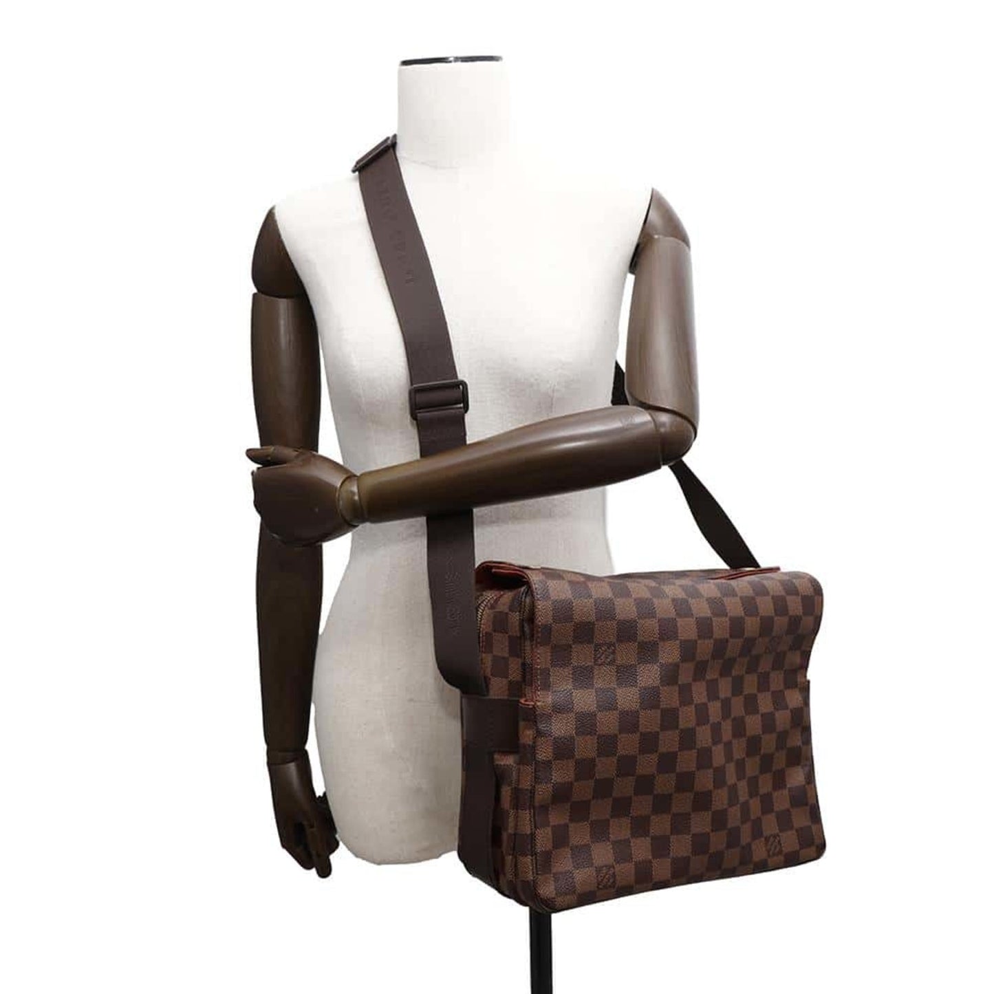 Louis Vuitton Brown Red Color Damier Canvas Shoulder Bag