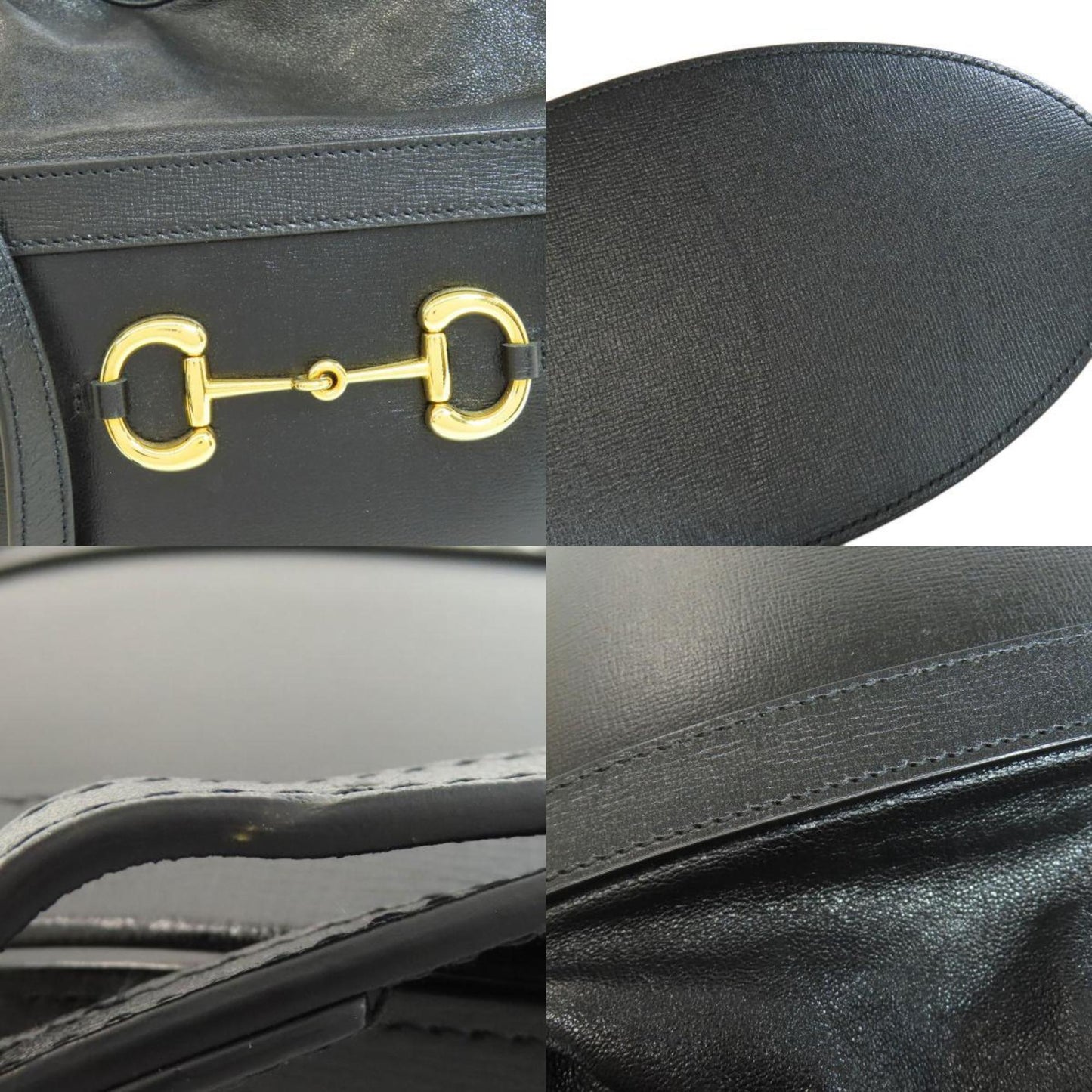 Gucci Horsebit Black Leather Shoulder Bag